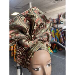 African autogele, ready to wear silver gele, African traditional wedding hat